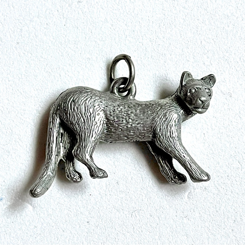Pewter Cat Pendant or charm Detailed